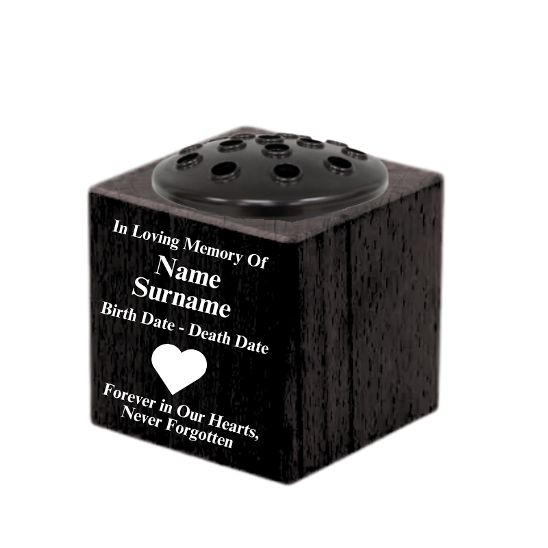 Personalised Memorial Vases - Premium Wood - 150mm X 150mm