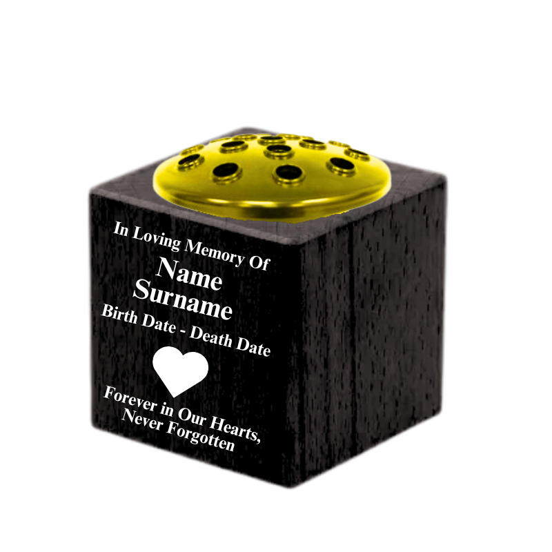Personalised Memorial Vases - Premium Wood - 150mm X 150mm