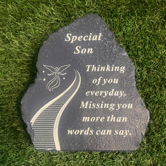 Son - Stairway To Heaven Memorial Plaque - Perfect For Gravesides and Gardens