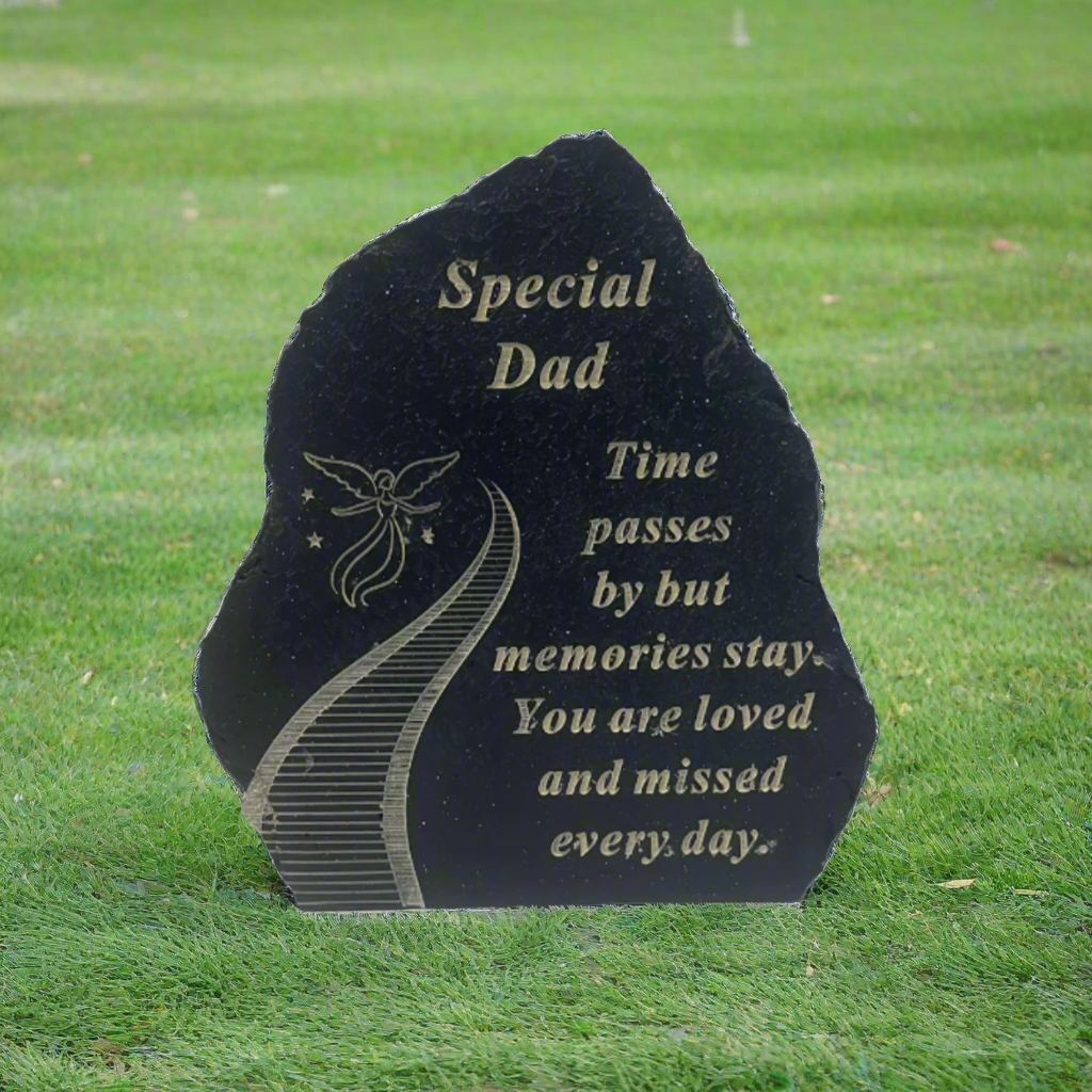 Dad - Stairway To Heaven Memorial Plaque - Perfect For Gravesides and Gardens