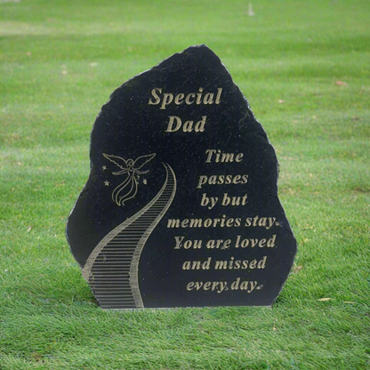 Dad - Stairway To Heaven Memorial Plaque - Perfect For Gravesides and Gardens