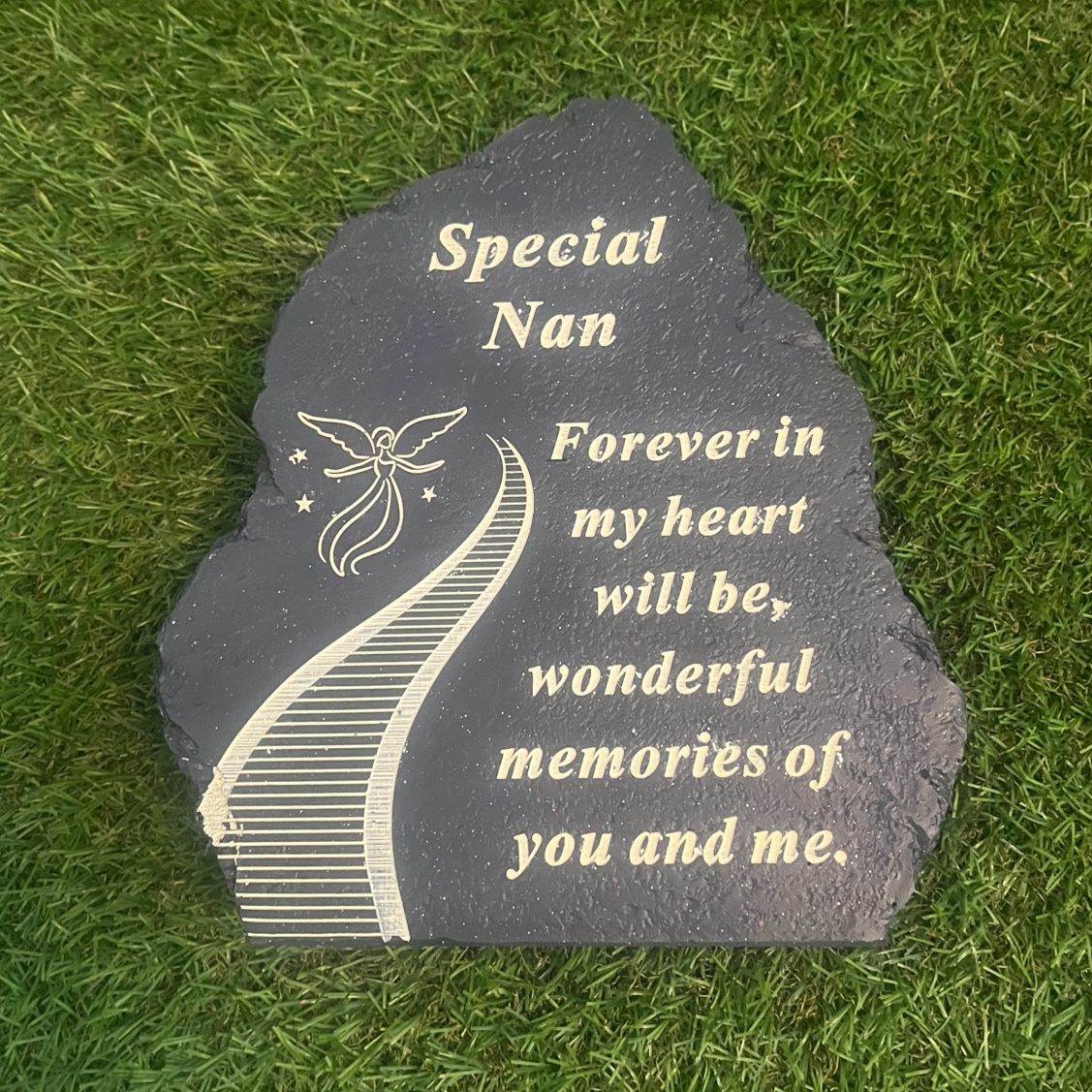 Nan - Stairway To Heaven Memorial Plaque - Perfect For Gravesides and Gardens