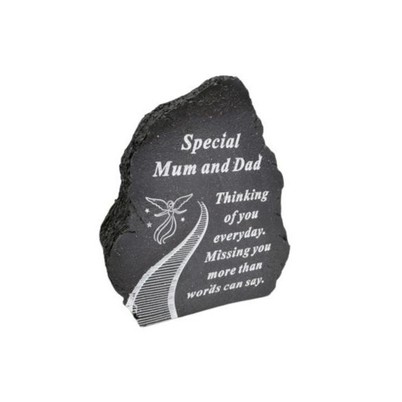 Mum & Dad - Stairway To Heaven Memorial Plaque - Perfect For Gravesides and Gardens