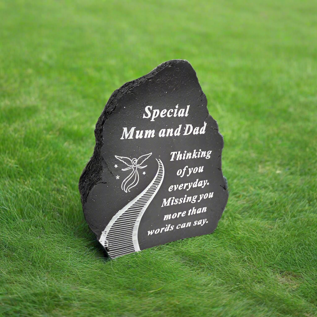 Mum & Dad - Stairway To Heaven Memorial Plaque - Perfect For Gravesides and Gardens