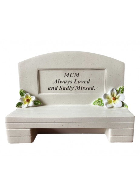 Mum - Mini Memorial Bench Plaque - Ideal For Gravesides & Gardens