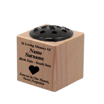 Personalised Memorial Vases - Premium Wood - 150mm X 150mm