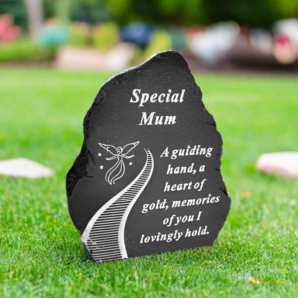 Mum - Stairway To Heaven Memorial Plaque - Perfect For Gravesides and Gardens