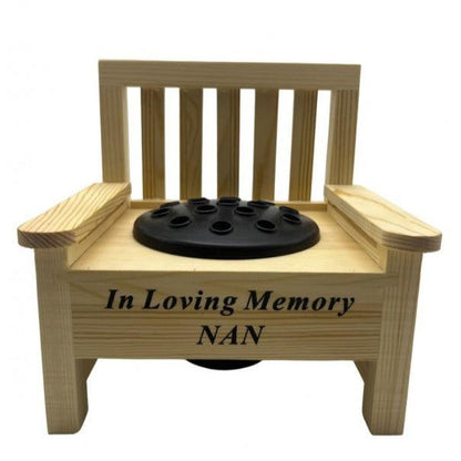 Nan - Mini Bench Memorial Vase - In Loving Memory - Ideal For Gravesides & Gardens