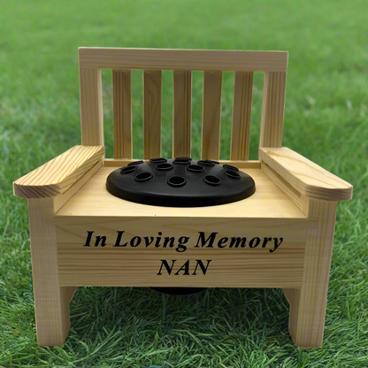 Nan - Mini Bench Memorial Vase - In Loving Memory - Ideal For Gravesides & Gardens