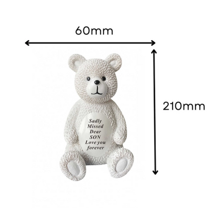 Son - Memorial Bear - Cream - Perfect for Graveside And Gardens