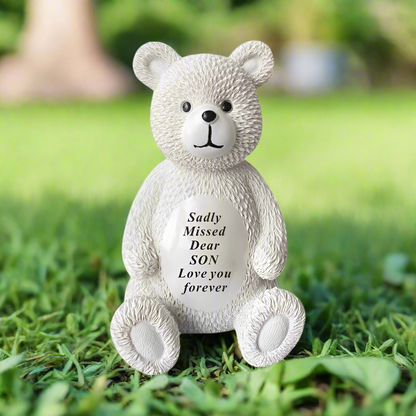 Son - Memorial Bear - Cream - Perfect for Graveside And Gardens