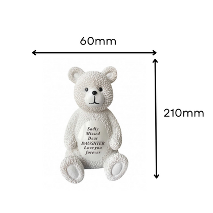 Daughter - Memorial Bear - Cream - Freestanding - Perfect for Graveside And Gardens