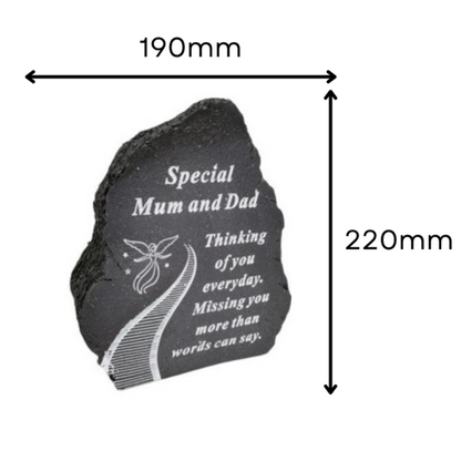 Mum & Dad - Stairway To Heaven Memorial Plaque - Perfect For Gravesides and Gardens