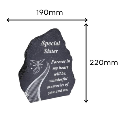 Sister - Stairway To Heaven Memorial Plaque - Perfect For Gravesides and Gardens